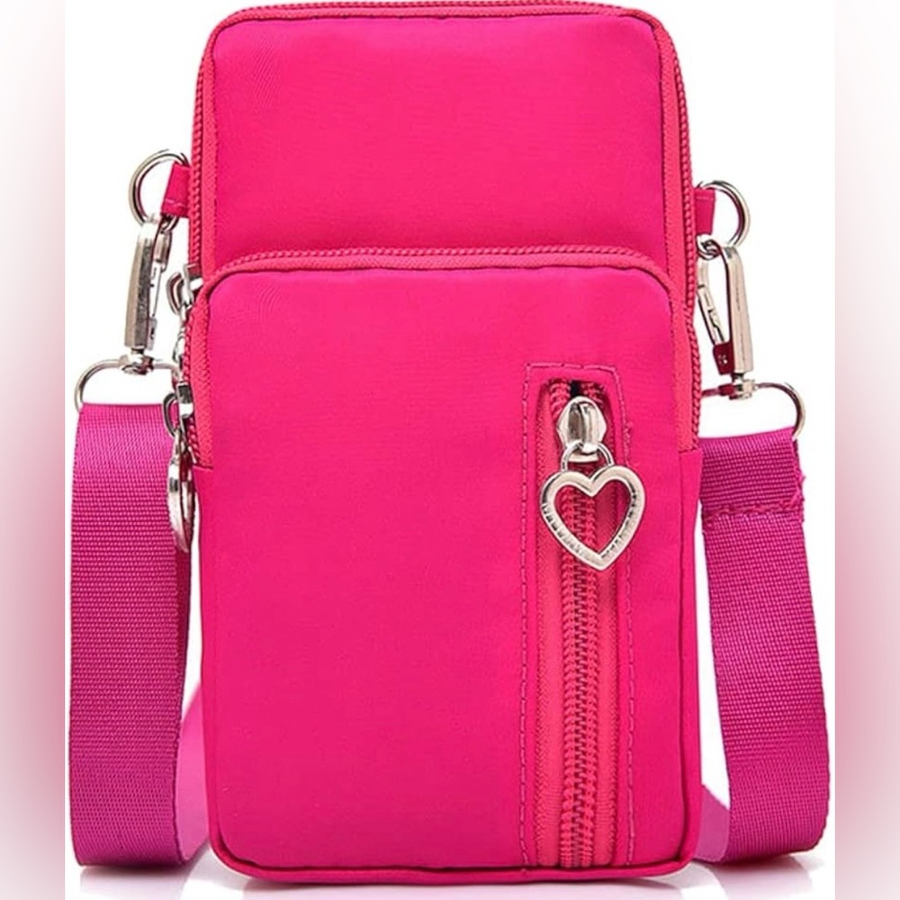 Hot Pink Crossbody Bag Purse Pouch Cell Phone Small Accessories NEW